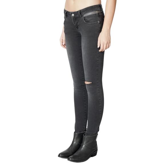 Anine Bing Double Zipper Skinny Jeans - Charcoal - 26 - Picture 8 of 16